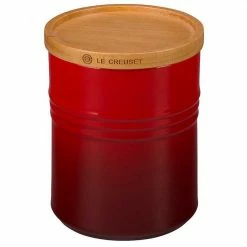 Le Creuset Wine & Kitchen Tools Le Creuset 2.5 Quart Stoneware Storage Canister W/Wood Lid
