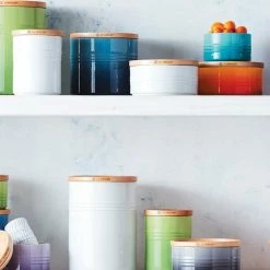 Hot Sale ⌛ Le Creuset 1.5 Quart Stoneware Storage Canister W/Wood Lid Le Creuset Wine & Kitchen Tools ✔️ 10 Le Creuset 1.5 Quart Stoneware Storage Canister W/Wood Lid Le Creuset Wine & Kitchen Tools