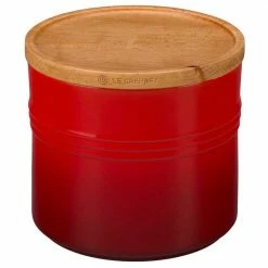 Hot Sale ⌛ Le Creuset 1.5 Quart Stoneware Storage Canister W/Wood Lid Le Creuset Wine & Kitchen Tools ✔️ 9 Le Creuset 1.5 Quart Stoneware Storage Canister W/Wood Lid Le Creuset Wine & Kitchen Tools