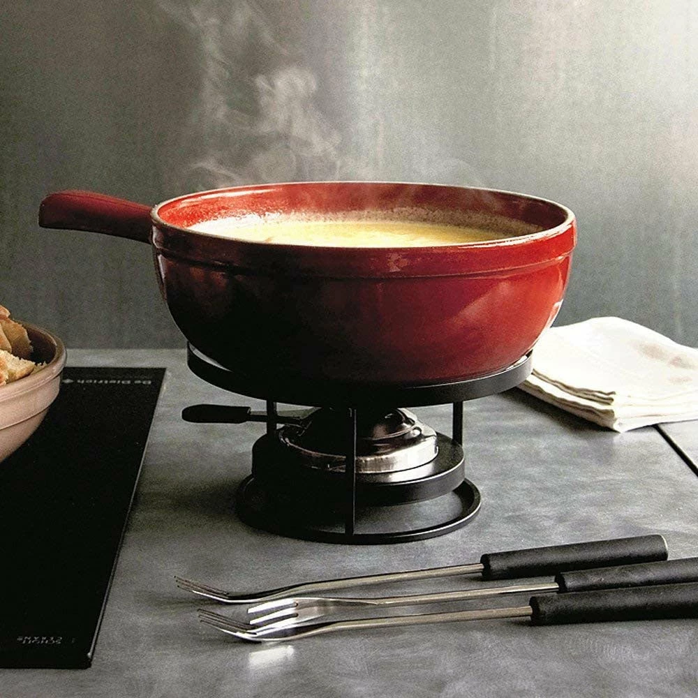 Best Sale π Emile Henry 2.6 Quart Flame Cheese Fondue Set - Burgundy π 2 Emile Henry 2.6 Quart Flame Cheese Fondue Set - Burgundy