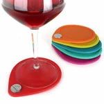 Wine Glass Accessories Metrokane Rabbit Coasters, Set Of 6 Assorted Colors