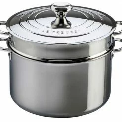 Le Creuset Stockpots & Tea Kettles Le Creuset 9 Quart Stainless Steel Stockpot W/Colander Insert