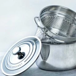 Le Creuset Stockpots & Tea Kettles Le Creuset 9 Quart Stainless Steel Stockpot W/Colander Insert