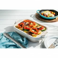 Le Creuset Bakeware Le Creuset 2.75 Quart Heritage Stoneware Rectangular Casserole With Platter Lid
