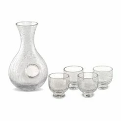 Epic Products Epic Sake Set - Clear Crackled Glass Epic Wine Decanters