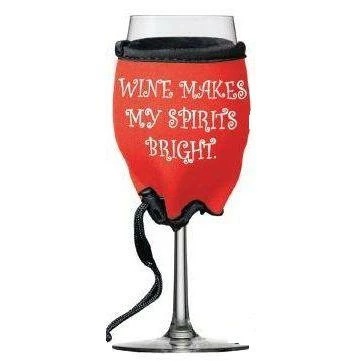 Wholesale 𧨠Wine Woozie Woozie Holiday, Wine Makes My Spirits Bright Wine Glass Accessories π₯ 2 Wine Woozie Woozie Holiday, Wine Makes My Spirits Bright Wine Glass Accessories