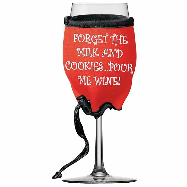 Brand new ⭐ Wine Woozie Woozie Holiday, Forget The Milk And Cookies...Pour The Wine Wine Glass Accessories ❤️ 2 Wine Woozie Woozie Holiday, Forget The Milk And Cookies...Pour The Wine Wine Glass Accessories