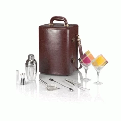 Bar/Cocktail Sets Picnic Time Manhattan 2 Bottle Cocktail Case-Brown
