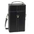 True Fabrications Milano Faux Leather 2-Bottle Wine Travel Case