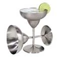 Bar Glassware Oggi Stainless Steel 12oz Margarita Glasses (Set Of 2)