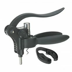 Oggi Wine Bottle Lever Corkscrew - Black