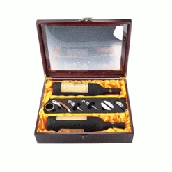 Corkscrew Sets Pampered Grape Deluxe Double Bottle Wine Box Set - Gold Linen