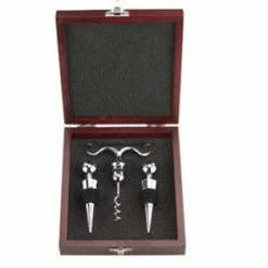 Pampered Grape 3-Piece Deluxe Corkscrew & Stopper Set Waiter Style Corkscrews
