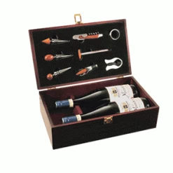 Pampered Grape Connoisseur Double Bottle Wine Box Corkscrew Sets