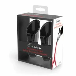 Metrokane Rabbit Stainless Steel Wine Pourers With Stoppers, Set Of 2 Wine Preservation