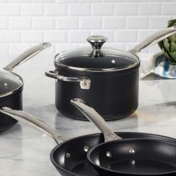 Le Creuset 4 Quart Toughened Nonstick Pro Saucepan W/Glass Lid Le Creuset Saucepans