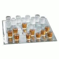 Other Shot Glass Checkers With 14" Square Checkerboard