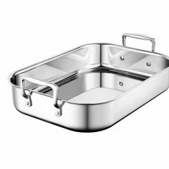 Le Creuset Large Stainless Steel Roasting Pan W/Nonstick Rack Le Creuset Bakeware