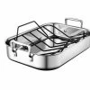 Le Creuset Bakeware Le Creuset Small Stainless Steel Roasting Pan W/Nonstick Rack