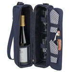 Wine Carry Bags Picnic At Ascot Sunset Deluxe Wine Carrier - Navy