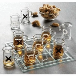 Shopwinestuff Bar Games Tic Tac Toe Shot Glass Drinking Game Set W Mini Beer Mugs