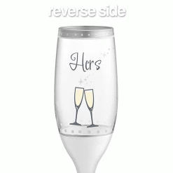 Epic Products Decorated Painted Glassware Hers Hand-Decorated Champagne Flute