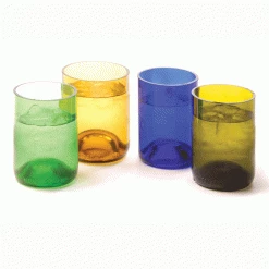 Other Glassware Oenophilia Recycled Glass Wine Bottle Tumblers, Set Of 4, Assorted Colors