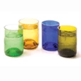 Other Glassware Oenophilia Recycled Glass Wine Bottle Tumblers, Set Of 4, Assorted Colors