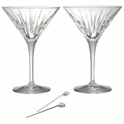Reed & Barton Soho Martini Glasses W/ Olive Picks (Set Of 2)