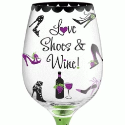 Epic Products Love Shoes & Wine Hand-Decorated Wine Glass
