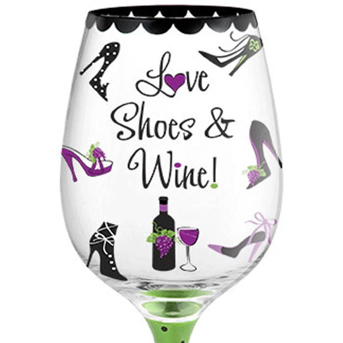 Outlet π Epic Products Love π Shoes & Wine Hand-Decorated Wine Glass π 2 Epic Products Love Shoes & Wine Hand-Decorated Wine Glass