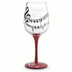 Epic Products Decorated Painted Glassware Rhythm In Wine Hand-Decorated Wine Glass