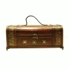 True Fabrications 2-Bottle Gilded Chest Antique Wine Box Wine Carry Bags