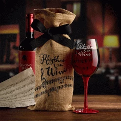 Epic Products Decorated Painted Glassware Rhythm In Wine Hand-Decorated Wine Glass