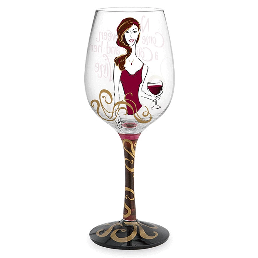 Wholesale ❤️ Epic Products Cougar & Her Wine Hand-Decorated Wine Glass 🧨 1 Epic Products Cougar & Her Wine Hand-Decorated Wine Glass