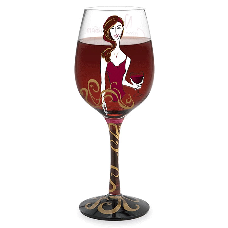 Wholesale ❤️ Epic Products Cougar & Her Wine Hand-Decorated Wine Glass 🧨 4 Epic Products Cougar & Her Wine Hand-Decorated Wine Glass