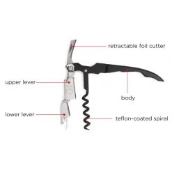 Metrokane Rabbit Zippity 2-Step Corkscrew - Black