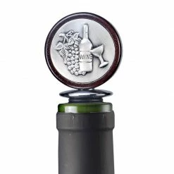 Prodyne Pewter Wine Bottle Medallion Wine Bottle Stoppers